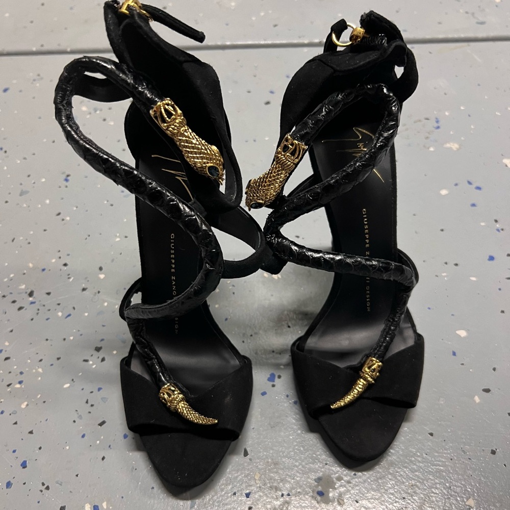 Sexy black snake heels